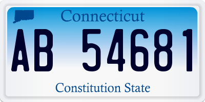 CT license plate AB54681