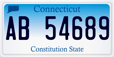 CT license plate AB54689