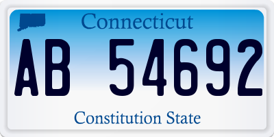 CT license plate AB54692