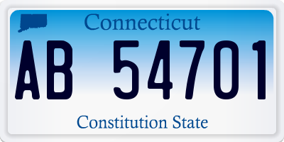 CT license plate AB54701