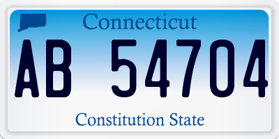 CT license plate AB54704