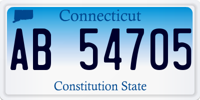 CT license plate AB54705