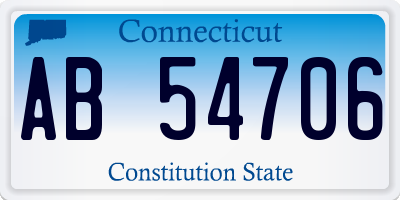 CT license plate AB54706