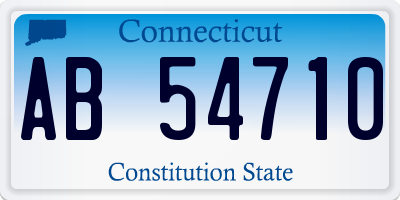 CT license plate AB54710