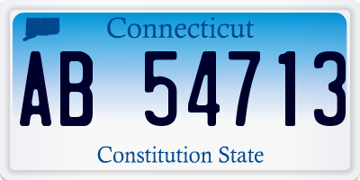 CT license plate AB54713