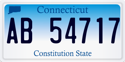 CT license plate AB54717