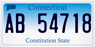 CT license plate AB54718