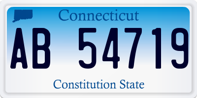 CT license plate AB54719
