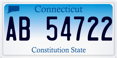 CT license plate AB54722