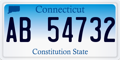 CT license plate AB54732