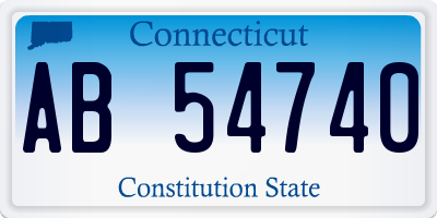 CT license plate AB54740