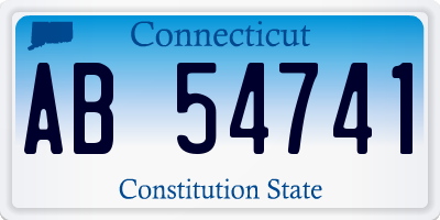 CT license plate AB54741