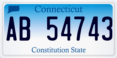 CT license plate AB54743