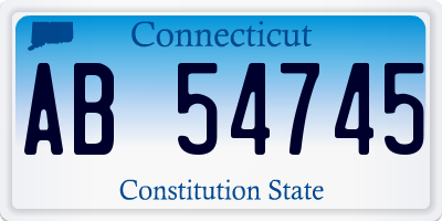 CT license plate AB54745