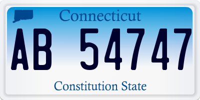 CT license plate AB54747