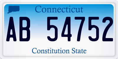 CT license plate AB54752
