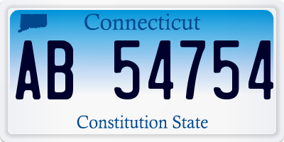 CT license plate AB54754