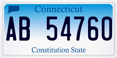 CT license plate AB54760