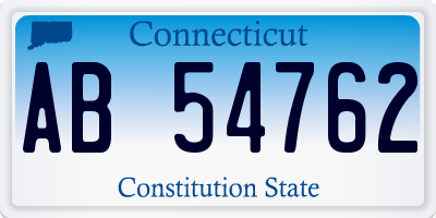 CT license plate AB54762