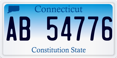 CT license plate AB54776