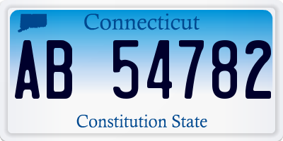 CT license plate AB54782