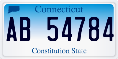CT license plate AB54784