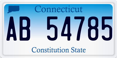 CT license plate AB54785