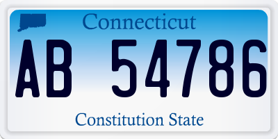CT license plate AB54786