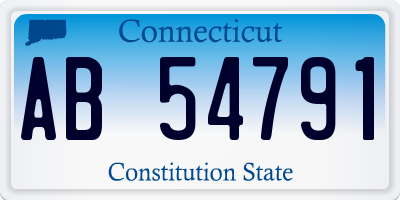 CT license plate AB54791