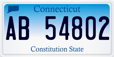 CT license plate AB54802