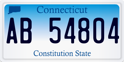 CT license plate AB54804