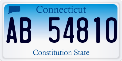 CT license plate AB54810