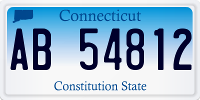 CT license plate AB54812