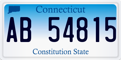 CT license plate AB54815