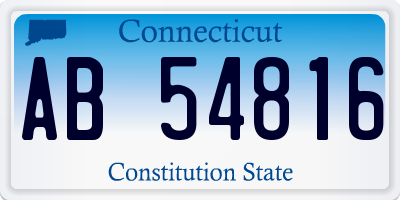 CT license plate AB54816