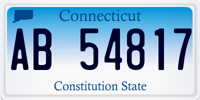 CT license plate AB54817