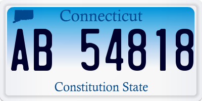 CT license plate AB54818