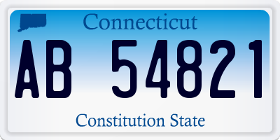CT license plate AB54821