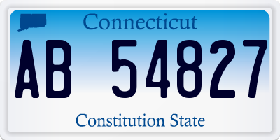 CT license plate AB54827