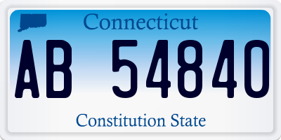 CT license plate AB54840