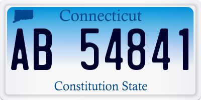 CT license plate AB54841