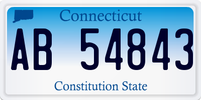 CT license plate AB54843