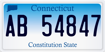 CT license plate AB54847