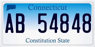 CT license plate AB54848