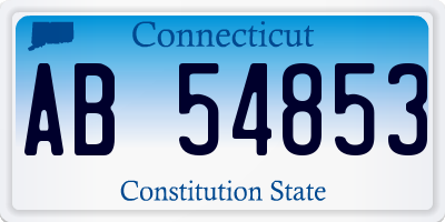 CT license plate AB54853