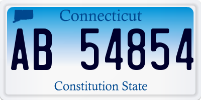 CT license plate AB54854