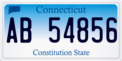 CT license plate AB54856