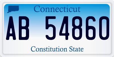CT license plate AB54860