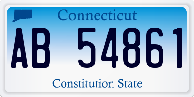 CT license plate AB54861