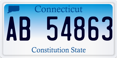 CT license plate AB54863